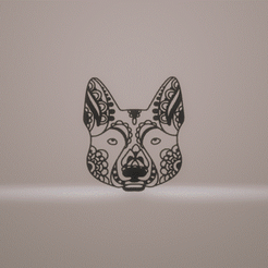 wolf.gif STL-Datei wall decor wolf mandala zentangle・3D-Drucker-Vorlage zum herunterladen, satis3d