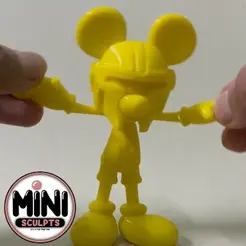 MAND01_AdobeExpress.gif STL file Mandalorian Mickey Mouse Articulated Toy.・3D printable model to download
