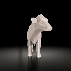cowフィギュア.gif Файл STL Низкополигональная корова・3D-печать дизайна для загрузки