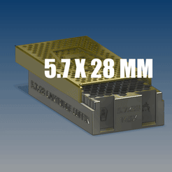 5.7.gif Fichier STL 5,7 x 28mm 145x se loge dans une boîte à munitions de 7,62 NATO・Modèle imprimable en 3D à télécharger