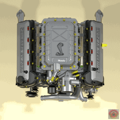 __Predator.gif Archivo STL FORD PREDATOR GT500 V8 - MOTOR・Modelo de impresión 3D para descargar