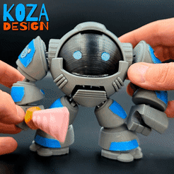 TEDDY-BOT-GIF-02.gif STL file TEDDY BOT, a robot piloted by an adorable teddy bear・3D printable design to download