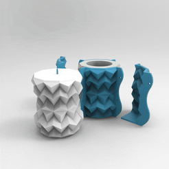 untitled.1838.gif STL file ORIGAMI MOLD FACETATED CEMENT MOULD POLYPLANTER VASE candel・3D printable model to download