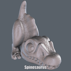 Spinosaurus.gif Download STL file Spinosaurus (Easy print no support) • 3D print template, Alsamen