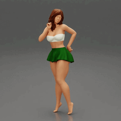 ezgif.com-gif-maker-1.gif 3D file sexy woman hand on hip in mini skirt and bra・Design to download and 3D print, 3DGeschaft