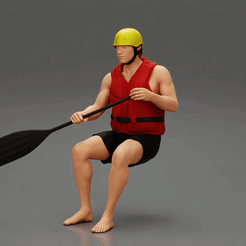 ezgif.com-gif-maker-9.gif 3D file man in a raft boat paddling pose 1・Template to download and 3D print