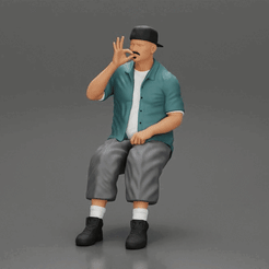 ezgif.com-gif-maker-9.gif 3D-Datei Gangster Homie in Kappe rückwärts Sitzen auf dem Auto und Rauchen Zigarre・Design für 3D-Drucker zum herunterladen