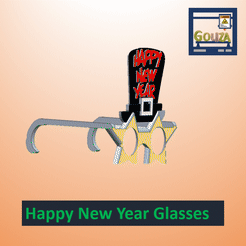 ppt20DF.pptm-Automatisch-wiederhergestellt20.gif Télécharger fichier STL New Year Eveglasses Happy New Year Sunglasses Novelty Party Eyeglasses for New Year Party・Modèle à télécharger et à imprimer en 3D, Gouza-Tech