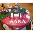 ani-02.gif Butterflies on a happy birthday cake