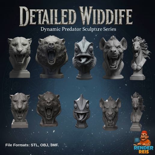 1.mp4 Fureur anatomique : série de sculptures numériques hyper-détaillées sur la faune et la flore sauvages