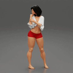 a a Archivo 3D Hermosa mujer posando en camisón modelo de impresión 3D・Plan para descargar y imprimir en 3D, 3DGeshaft