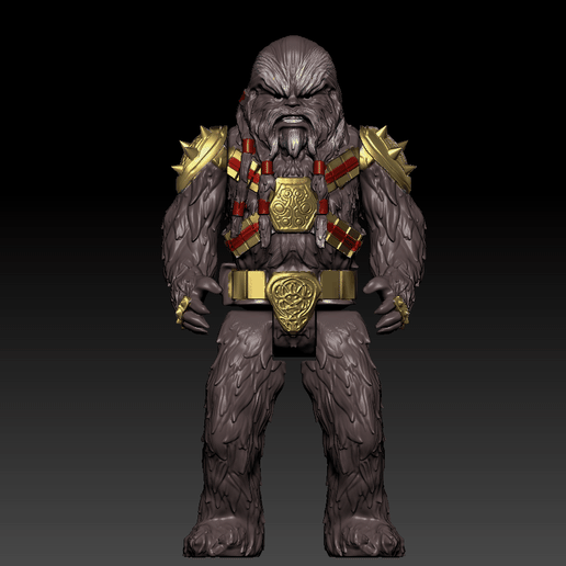 STAR WARS .STL THE BOOK OF BOBA FETT OBJ. Black Krrsantan 3D KENNER STYLE ACTION FIGURE. 3D model