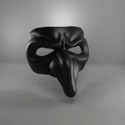 Pulcinella0001-0060-1.gif STL file Pulcinella's Mask・Model to download and 3D print