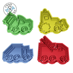 Construction-Trucks_3cm_2pc_GIF.gif STL file Trucks Collection Set - Cookie Cutter - Fondant - Polymer Clay・3D printer model to download