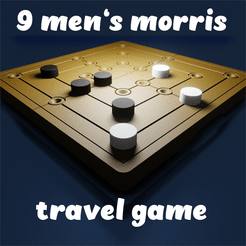 9menmorris360.gif Бесплатный STL файл Nine Men's Morris Travel Game Print In Place・Идея 3D-печати для скачивания