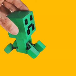 ezgif.com-video-to-gif.gif STL file Walking Minecraft Creeper・Model to download and 3D print
