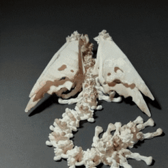 HollowGIfFinal.gif 3D file Hollow Dragon, Articulating Bone Dragon, Halloween, Cinderwing3D, Print-in-place・3D printable model to download, Cinderwing3D