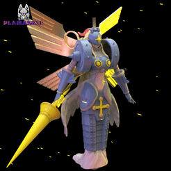 giro.gif Download STL file Ophanimon Digimon • 3D print model, PLAMASK3D