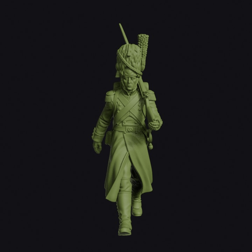 French Line Grenadier of 1812 Marching with Musket Shouldered