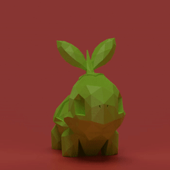 ezgif.com-gif-maker-3.gif Download STL file Turtwig Low Poly • 3D printer object, madDoctor