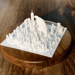 gifko.gif Fichier STL Godzilla à New York City - Manhattan・Objet imprimable en 3D à télécharger