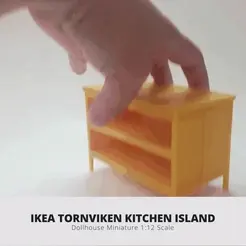 IKEA TORNVIKEN KITCHEN ISLAND Dollhouse Miniature 1:12 Scale Archivo STL Isla de cocina en miniatura inspirada en IKEA para la casa de muñecas 1:12・Objeto imprimible en 3D para descargar, RAINMAKERZPACE