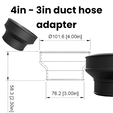 4in-to-3in-duct-adapter_title-GIF.gif Adaptateur de conduit de 4 pouces à 3 pouces - Fichiers STL et 3MF pour l'impression 3D