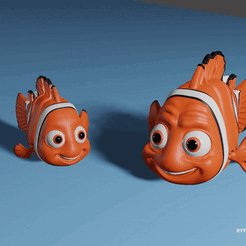 Nemo-and-Marlin.gif STL file Nemo and Marlin Flexi Articulated fish wiggle pet・3D printer design to download, Sardac777