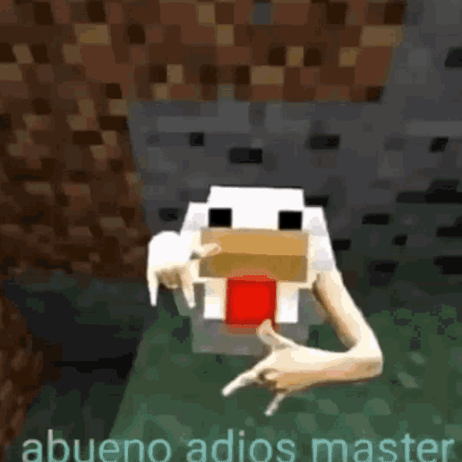 a-bueno-abueno-adios-master.gif minecraft странный мем курица с руками a bueno adios master, meme del pollo de minecraft