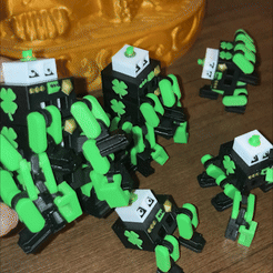 IMG_E6937_MOV_AdobeExpress.gif Файл STL Роботы с попкорном на День святого Патрика・Идея 3D-печати для скачивания