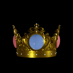 ezgif-3-88646feb12.gif 3D file 3D Model of Princess Peach Crown for 3d printing, movie desing・3D printable model to download