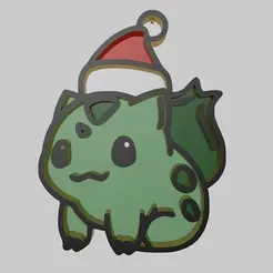 Bulbasaur_Christmas_1.gif Adorno para el árbol de Navidad - Pokémon Bulbizarre [Colección Pokémon de Navidad - nº 1]