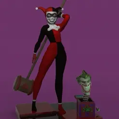 Webp.net-gifmaker-33.gif STL file Harley Quinn and Joker・Template to download and 3D print