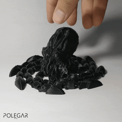 ezgif.com-gif-maker.gif STL file ARTICULATED DARK OCTOPUS - PRINT IN PLACE - NO SUPPORTS・Design to download and 3D print, Polegar_design