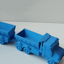 Truck-with-trailer.gif STL file Truck with trailer - print in place・Template to download and 3D print