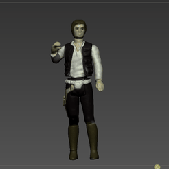 Han.gif 3D file Star Wars .stl Han Solo .3D action figure .OBJ Kenner style.・3D printer design to download