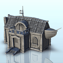 GIF-B03.gif STL file Harbour office with accessories (3) - Pirate Jungle Island Beach Piracy Caribbean Medieval terrain・Model to download and 3D print, Hartolia-Miniatures