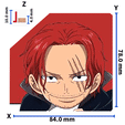 gif.gif STL file ONE PIECE SHANKS - COOKIE CUTTER / ANIME・3D printer model to download
