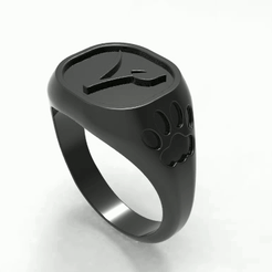 vegan_ring.gif STL file Vegan Signet Ring・3D printable design to download