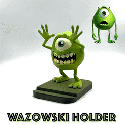 WAZOWSKI HOLDER Archivo STL Soporte para teléfono de Mike Wazowski Monsters, Inc. Accesorio de escritorio para la oficina・Diseño para descargar y imprimir en 3D, sliceables