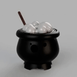 ezgif.com-gif-maker-1.gif Cauldron Yarn/Decorative Bowl with Bubbling Lid