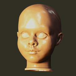 zz1.gif STL file megan m3gan doll head・Model to download and 3D print