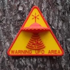 ufogif3.gif STL file UFO WARNING sign・3D printable model to download, Swedish-silence
