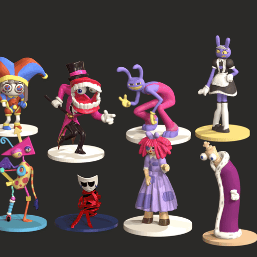 ((Collection)) the amazing digital circus Figures and keychains - 3D model önizlemesi