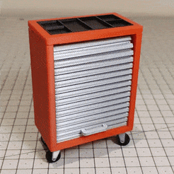 01.gif Файл 3D Подкатной шкаф для инструментов в масштабе 1/10 с раздвижной дверью・Шаблон для загрузки и 3D-печати