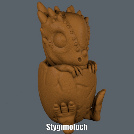 Stygimoloch.gif STL file Stygimoloch (Easy print no support)・3D print design to download, Alsamen