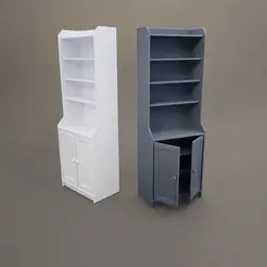 ezgif.com-optimize.gif STL file Miniature Cabinet with working doors - Miniature Furniture 1/12 scale・3D printable model to download