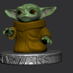 GIF.gif STL file Baby Yoda・3D printer model to download