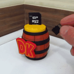 My-Video1.gif 3D file SD CARD STORAGE DONKEY KONG BARREL・3D print object to download