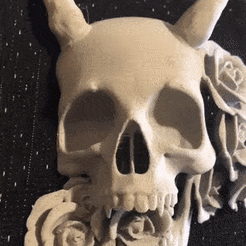 calaverarosas1.gif Fichier STL Crâne de diable avec des roses・Objet imprimable en 3D à télécharger, jdelmal